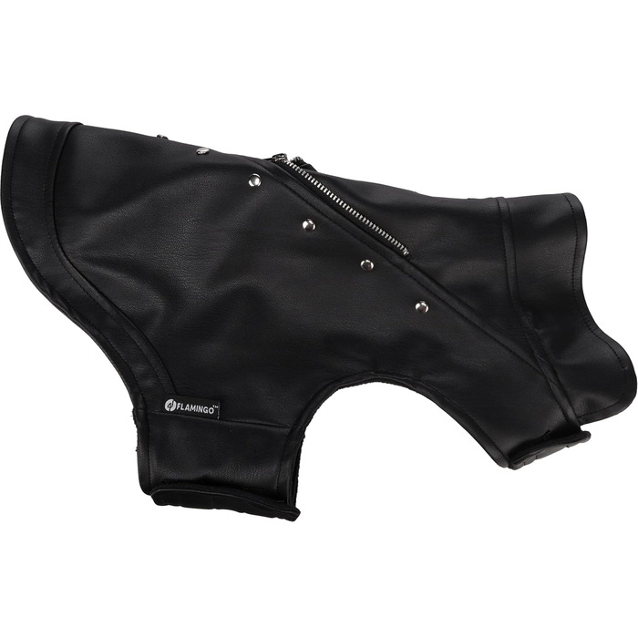 Зимовий теплий нашийник для собак Sergio Schwarz, чорний, A:45см, штучна шкіра, з флісовою підкладкою