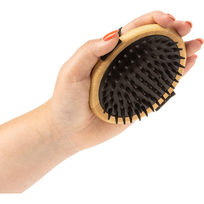 Mikki 6280002 Бамбукова рукавичка-щітка для грумінгу собак та котів з кулькоподібними наконечниками