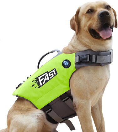 Світловідбиваюча жилет для плавання собак Kajile, зелений, M