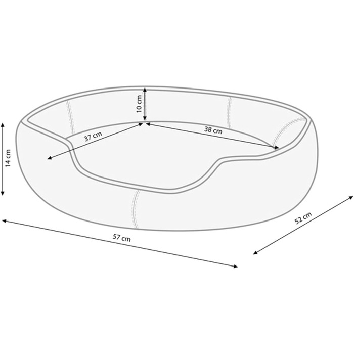 Килимок для собак та котів Dehner Lieblinge Sammy, овальний, 57 x 52 x 14 см, поліестер, бежевий