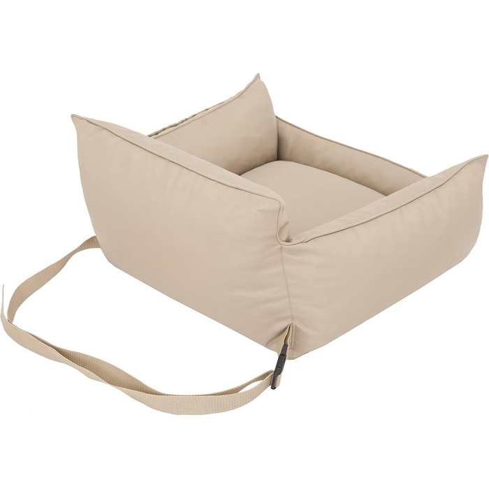 Автокрісло для собак, переноска для собак, лежанка для собак, переноски для тварин, для заднього сидіння, ковдра для собак, лежанка для собак, лежанка для котів, для маленьких собак (57x55x30 см), бежевий колір