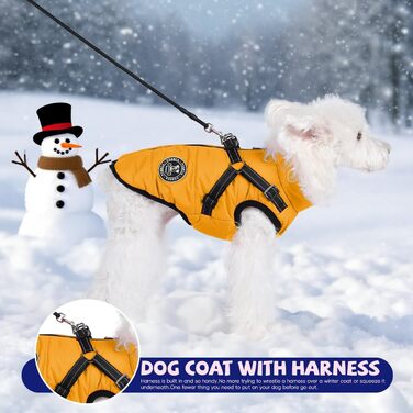 Водонепроникний зимовий одяг для собак: тепла куртка, жилет та манжет для малих, середніх та великих собак. Колір: зелений (L, жовтий)