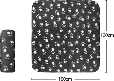 М'яка флісова підстилка для собак та котів Nobleza 75x75 см (120x100 см), чорна, миється