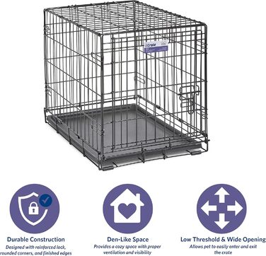 Клітка для собак Midwest Homes for Pets iCrate Hundebox з дверцятами, перегородкою, витривала, 61x44x49 см