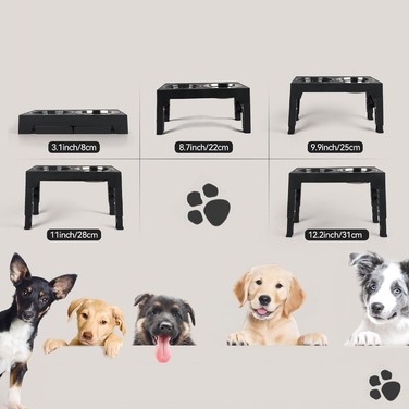 Подвійна підвищена миска для собак та котів, миска для корму