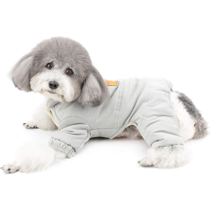 Теплий махровий халат для маленьких собак та котів, халат-піжама для чихуахуа, теплий флісовий халат, осінньо-зимовий одяг для собак, розмір XXL (спина 40 см, груди 52 см), сірий