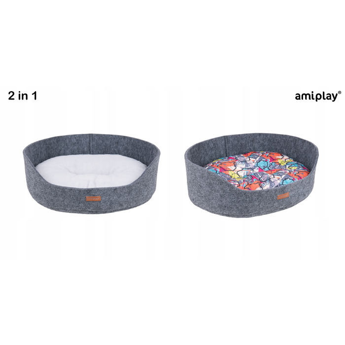 Лежанка для котів Amiplay Hygge 2 в 1, овальна