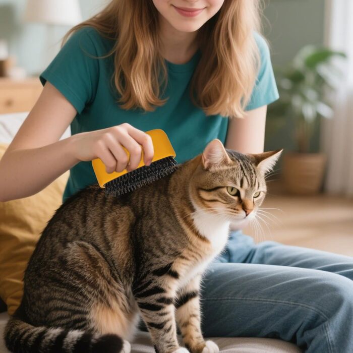 Щітка для собак проти випадання шерсті | Догляд за шерстю котів - інструмент для догляду за тваринами для короткошерстих цуценят та кошенят під час купання на вулиці та вдома, білий (жовтий)