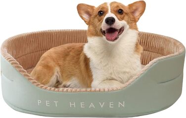 Ортопедичне ліжко для собак PETCUTE середнього розміру, миється, подушка для собак, котячі ліжка, кошик для собак з неслизьким дном, заспокійливе ліжко для домашніх тварин (S, Зелений+Хакі)