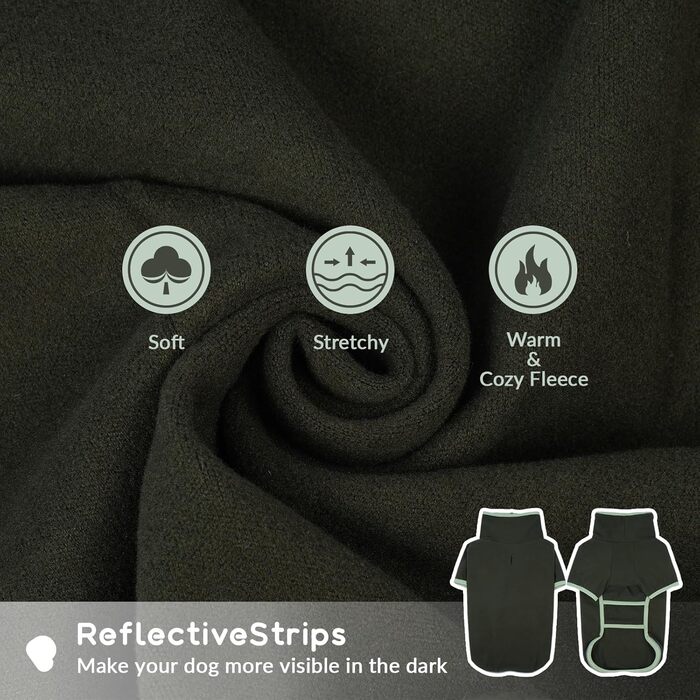 Пуловер для собак маленьких порід, Чихуахуа, Французький бульдог. Зимовий одяг для собак (XL, хакі)