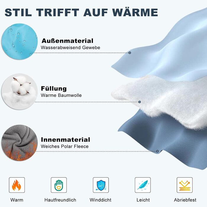 Теплий зимовий одяг для собак FeimaX: флісова куртка з блискавкою, захист від вітру та вологи, для маленьких та середніх собак (Блакитний, L)