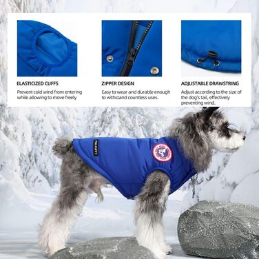 Зимовий одяг для собак PINA: тепла куртка, жилет та вітрозахисний одяг для малих та великих собак. Червоний, синій, розмір S