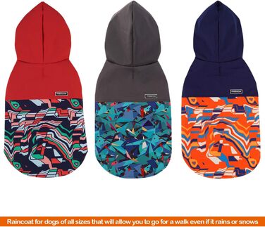 Водонепроникний дощовик для собак BPS з капюшоном та кишенею, 100% поліестер, M, Синій, BPS-9701AZ (7XL, Декоративний синій)