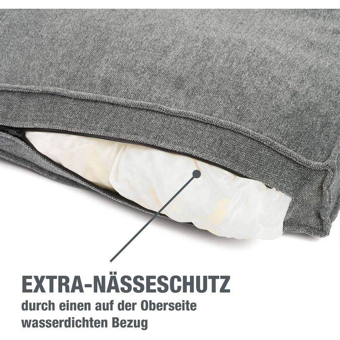 JAMAXX Преміум подушка для собак, ортопедична, 65x50 см, срібно-сірий колір, знімний чохол з Chinelle, м'яка наповнювач з Visco піни