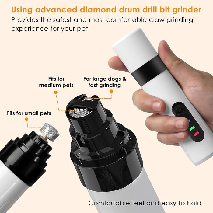 Електричний точило для собачих кігтів Krallenschleifer, USB, тихе точило для собак та котів великих, середніх та малих порід