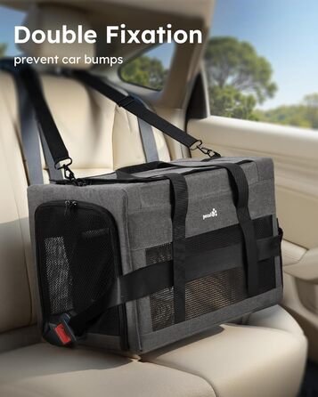 Переносна переносна сумка для котів Pecute Katzentasche, XL, 47x33x30 см, сіра