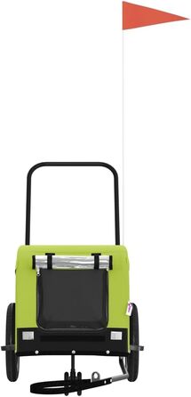 Причіп для велосипеда, переноска для собак, зелено-чорний, Oxford-тканина, сталь, 94018