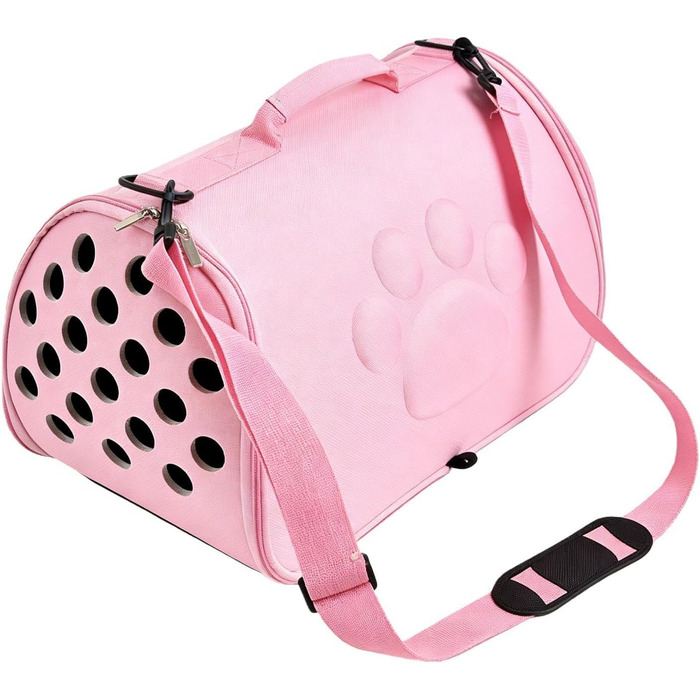 Транспортна сумка для кота - переноска для тварин з плечовим ременем для подорожей, цуценят, намету, авіаперельотів, до ветеринара, рожева