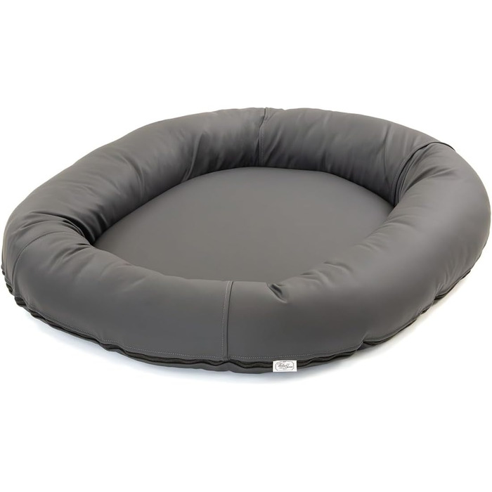 Wallace & Jones Преміум лежанка для собак Болтон, 63x50 см, штучна шкіра, для маленьких собак, темний сірий колір
