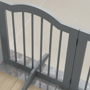 PawHut Barrier Dog 3 частини, 154,5 x 61 см складні ворота для собак з дверима, дверний щиток з 2 опорними ніжками, окремо стоячі сходові ворота для кухні, передпокою, світло-сірі | Аосом
