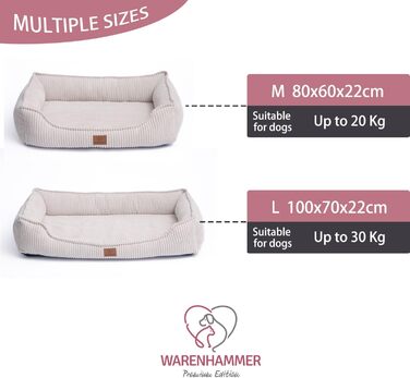 Ортопедичне собаче ліжко з корду, миється, з водонепроникним внутрішнім чохлом, для великих та середніх собак, бежеве (L)