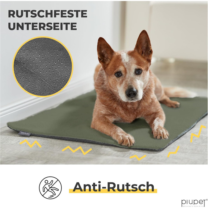 Самогріюча ковдра для собак PiuPet® 90x60 см. Тепла, фланелева ковдра на диван для собак. Зелена