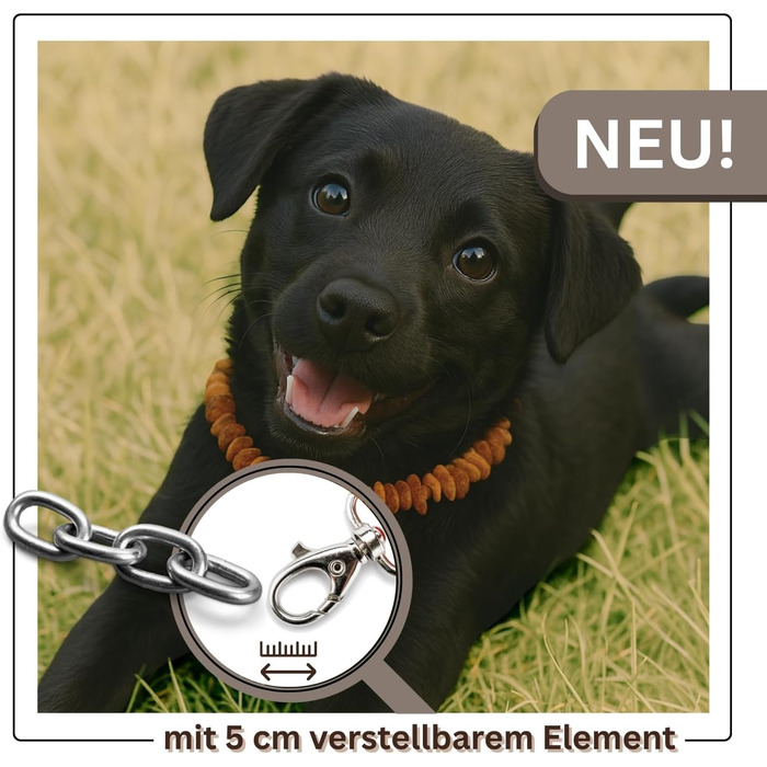 Намисто з бурштину для собак PetLove • 100% балтійський бурштин • Обов'язкове для собак та котів • Довжина: 50-55 см