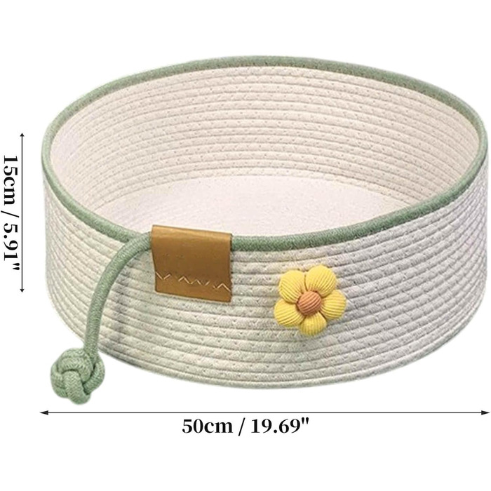 Квіткове ліжко для кота, 50 см, Fatbarer, зручне гніздо, дихаюче, міцне, сіро-бежеве (L, Бежевий)