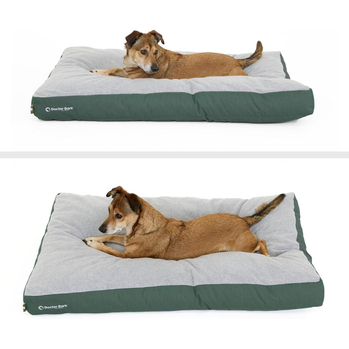 М'яке ліжко для собак середніх порід GreenLabel (88x60 см, зелене) - зручне, миється, з м'якого флусу