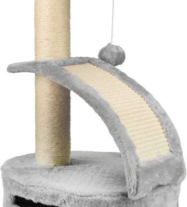 Дерев'яний комплекс для котів AQPET Panama 58 см сірого кольору з когтеточкою та ігровим майданчиком