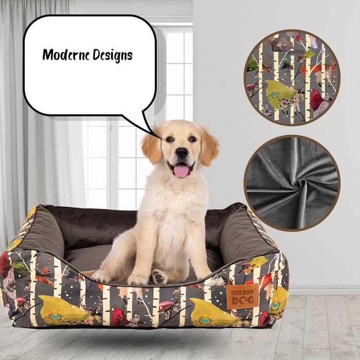 М'яке ліжко-корзина для собак 'Kinia' (Superheld, S) з високими бортиками, з велюрової тканини