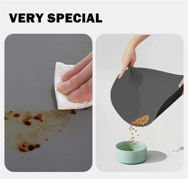 Підкладка під миску для собак GIBZ, силіконова, водовідштовхувальна, 50x80 см, сіра