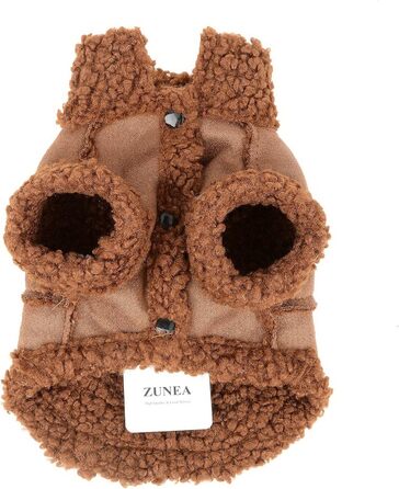 Зунеа Зимовий теплий одяг для собак - тепла куртка для маленьких собак, флісова жилетка для цуценят, теплий одяг для чихуахуа та йоркширських тер'єрів (L, коричневий)
