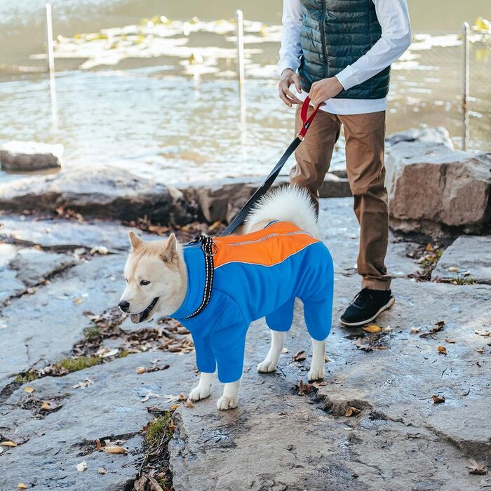 Водонепроникний зимовий одяг для собак CHZIMADE: тепла флісова жилетка та куртка для маленьких собак та цуценят. Відбиваючий дизайн, блакитний колір, розмір M