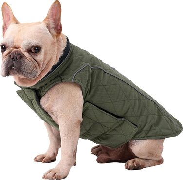 Зимовий теплий одяг для собак - куртка, жилетка, 7 розмірів для маленьких, середніх, великих та гігантських собак, вітронепроникний костюм, одяг для домашніх тварин (M, ЗЕЛЕНИЙ)