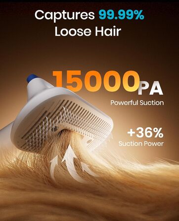 Машинка для стрижки собак Oneisall з пилососом, 15000 Па, видаляє 99.99% шерсті, тиха, 6 насадок для догляду за тваринами