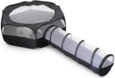 Туннель-іграшка для котів та цуценят, розкладний, чорний