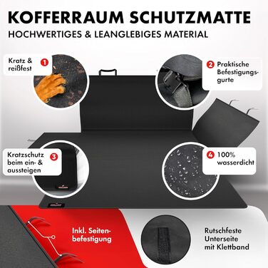 Захист для багажника WALSER Cäsar: килимок з боковим захистом, універсальний, для собак, чорний