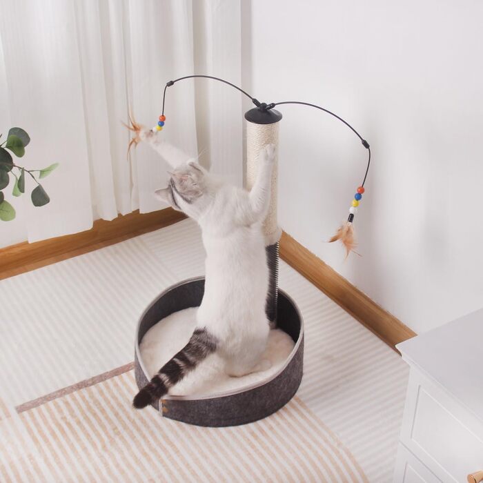 Котячий стовпчик для котів Lilly - інтерактивна іграшка для самостійних занять | 78 см | 33 x 33 x 80 см