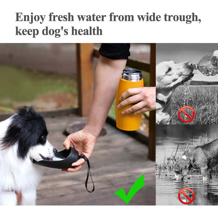 Фляга для води для собак VIVAGLORY Pawhike, 750 мл, нержавіюча сталь, портативна, оранжева