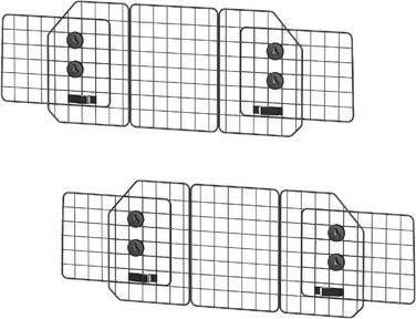 Бар'єр для собак OUSHENG в SUV: регульована перегородка для автомобіля, сітка, чорний колір