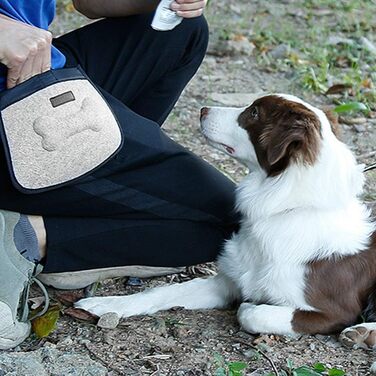 Сумка для корму для собак, навчальна сумка, кишеня для ласощів з дозатором відходів, магнітна застібка, регульований плечовий ремінь для дресирування собак, кишеня для ласощів також для коней (Сірий)