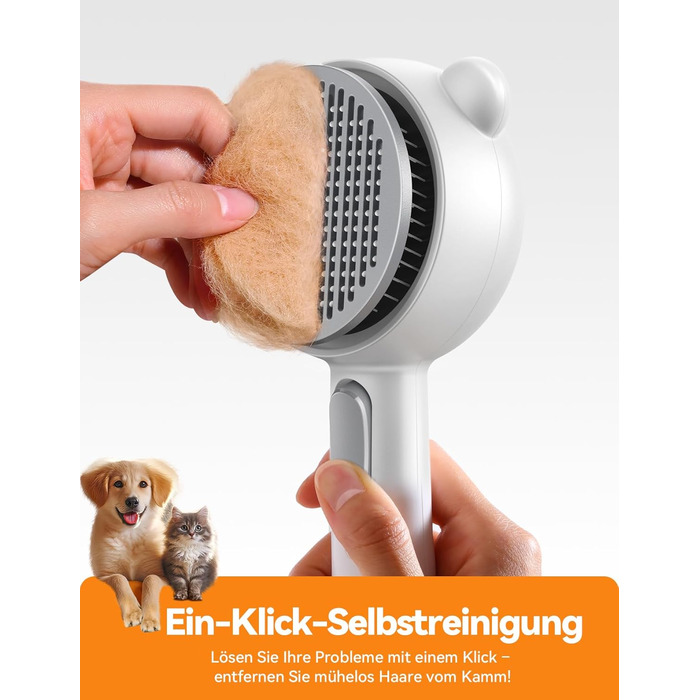 Щітка для котів FEELNEEDY з парою, електрична щітка для котів з кнопкою випуску води, резервуар для води, для котів з довгою та короткою шерстю та собак, USB-зарядка, двошвидкісна функція розпилення (біла)