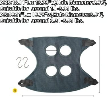 Гамак для кроликів з ремінком безпеки для догляду за кігтями та шерстю, сумка для купання кроликів, сумка для догляду за кігтями котів, аксесуар для догляду за дрібними тваринами (Сірий, XXS)