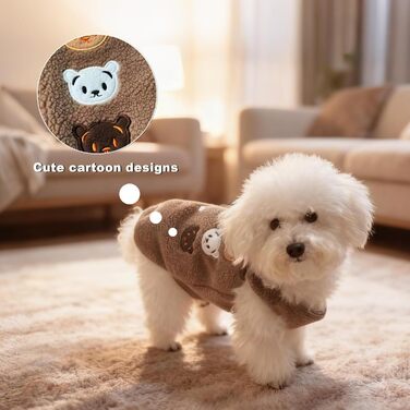 Теплий флісовий жилет для собак, розмір M (8-12 кг), коричневий