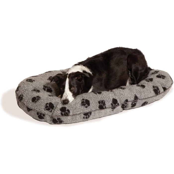 Килимок для собак Датського дизайну, стьобаний, з флісу Sherpa, овальний, 45 см, сірий