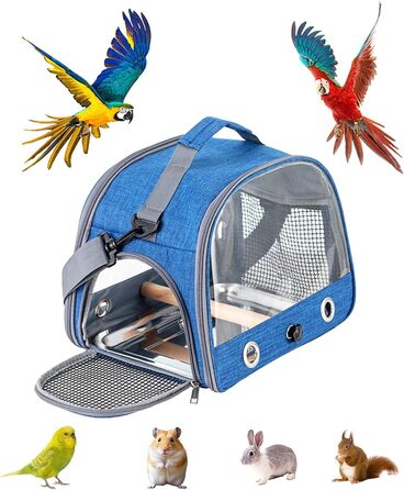 Переносна клітка для птахів Glenmi Royal Blue зі стійкою та легкою для чищення підставкою