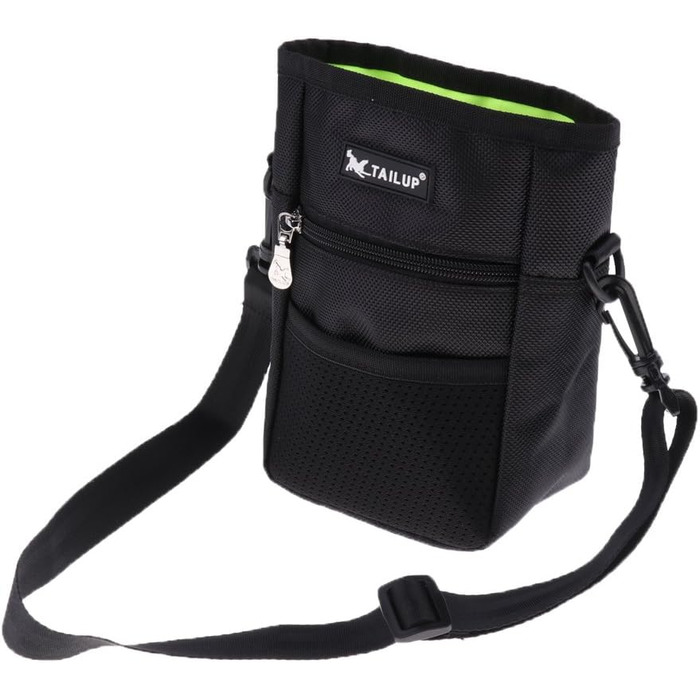 Сумка для корму для собак D DOLITY | Лежачка для дресирування собак | Сумка для ласощів з плечовим ременем | Сумка для перекусів для собак, для активного відпочинку на вулиці - Чорна