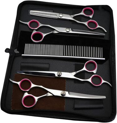 Набір інструментів для грумінгу тварин Minkissy: ножиці для собак та котів, гребінець, набір для догляду за шерстю