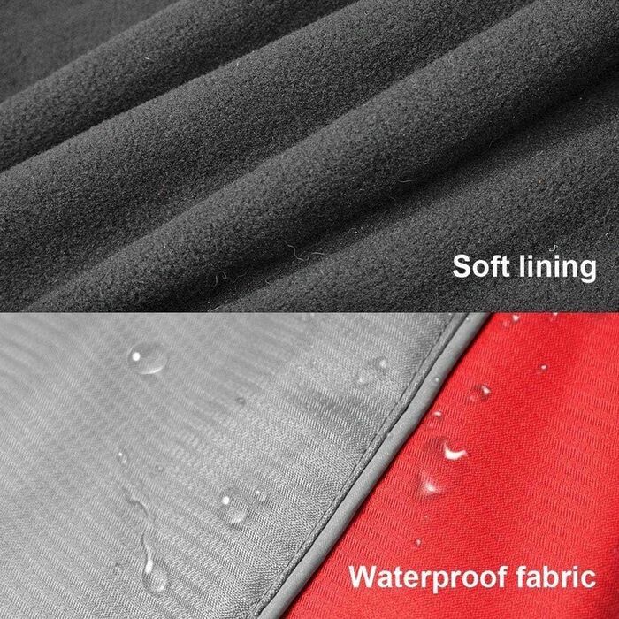 Водонепроникна куртка для собак на осінь та зиму, тепла, з підкладкою (червона, M)